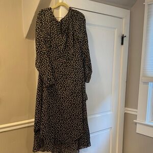 Sheer Tommy Hilfiger Elegant Black Floral Dress